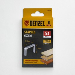 Denzel Скобы, 8 мм, для мебельного степлера, тип 53, 2000 шт.  в Кемерово
