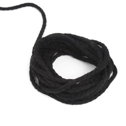 Шнур для одежды тип 2, цвет Чёрный (плетено-вязаный/полиэфир)  в Кемерово